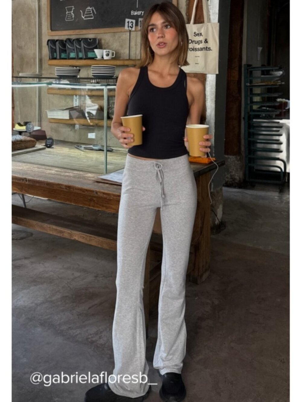 Alo Sway Bootcut Sweatpants Athletic Heather Grey High-Rise Waist Flared Sweats - Picture 7 of 16